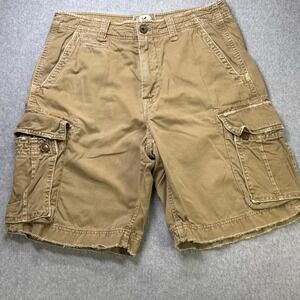 American Eagle Cargo Shorts Mens Sz 33 Grey Y2K Baggy Skater Grunge Surfer